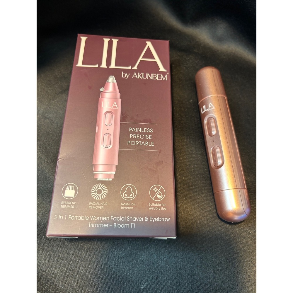 LILA by AKUNBEM Bloom T1 2 in 1  Women Facial Shaver Eyebrow Trimmer Rose